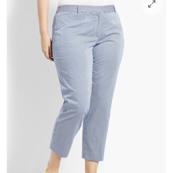 Talbots crop curvy pinstripe pants sz 12P *F - Picture 2 of 7